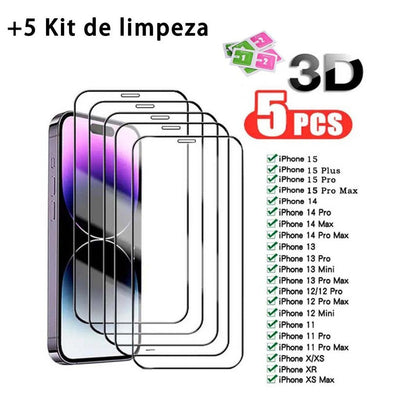 Kit 5 Películas 3D + Kit Limpeza